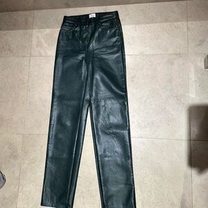 Aritzia green leather pants